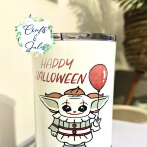 Baby Yoda as Pennywise Happy Halloween 10oz Sublimation Tumbler