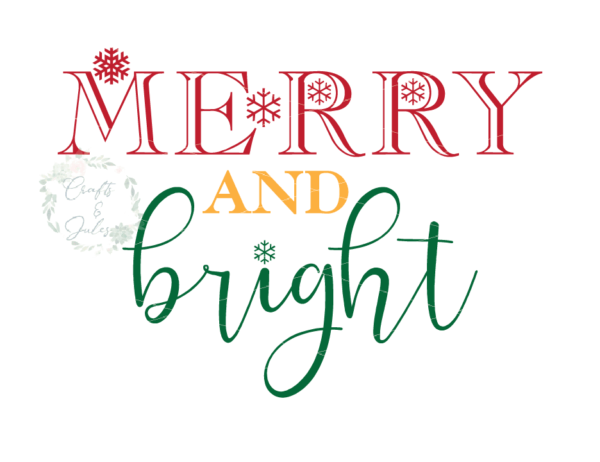 Merry and Bright Christmas SVG Only Ready for Download