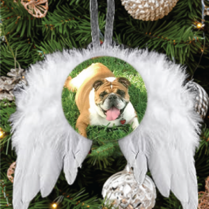 Memorial Angel Wings Photo Christmas Ornament