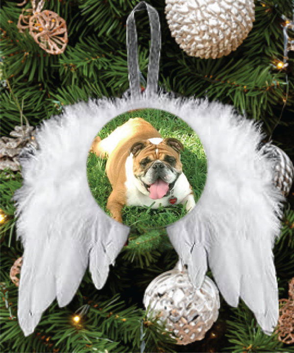 Memorial Angel Wings Photo Christmas Ornament