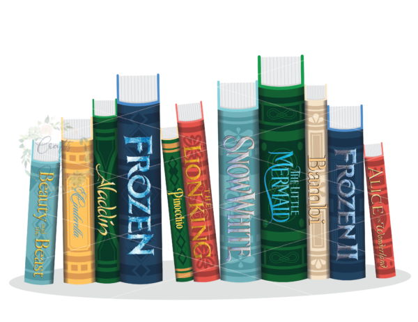 Disney stack of books PNG | I want adventure in the great wide somewhere | Instant Download