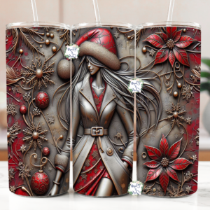 3D Christmas Seamless Tumbler Wrap 1