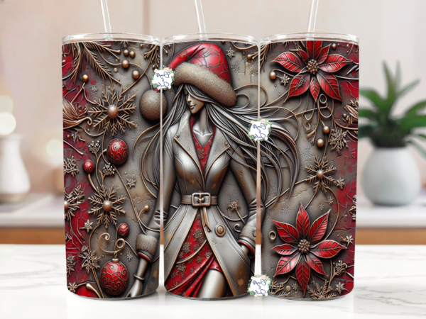 3D Christmas Seamless Tumbler Wrap 1