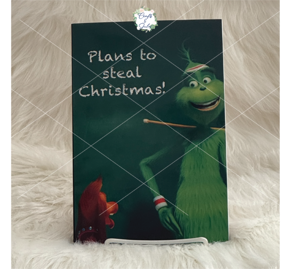 Plans To Steal Christmas Journal | 80 Page A5 Journal | Custom notebook journal